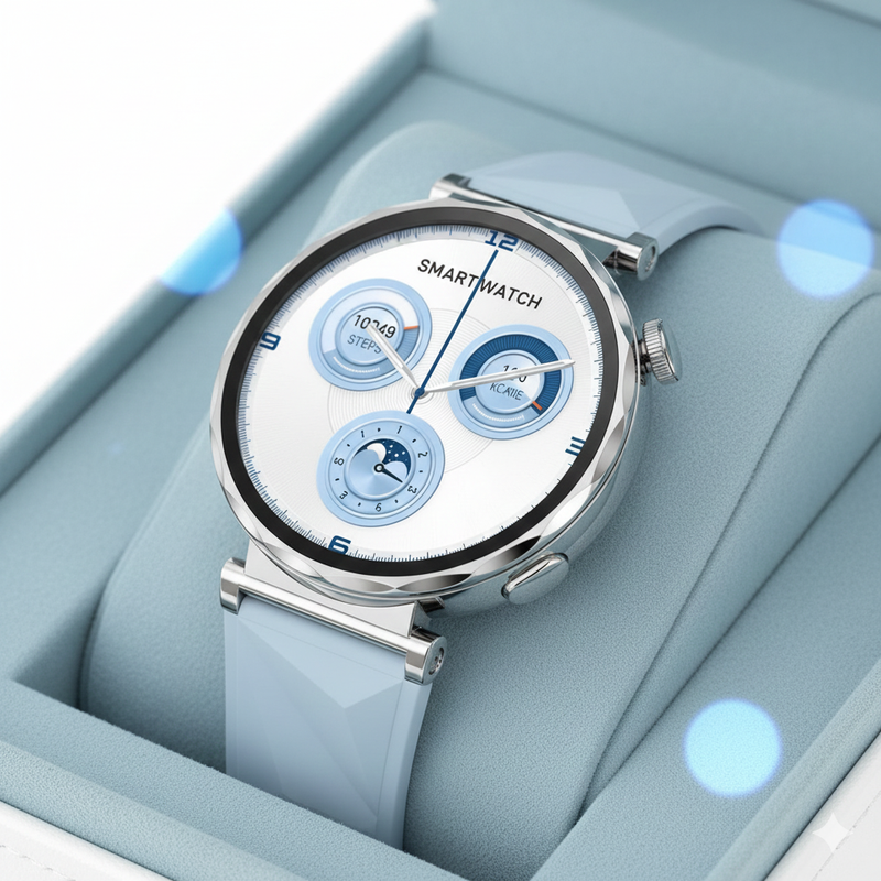 Relógio Inteligente Smartwatch GT5 mini MA21 Microwear Redondo Feminino Responde mensagem E Bluetooth